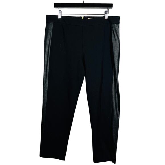 Gibson Latimer Tuxedo Style Pant Trousers Black Zip Back Elastic Waist - 16 - Picture 1 of 6